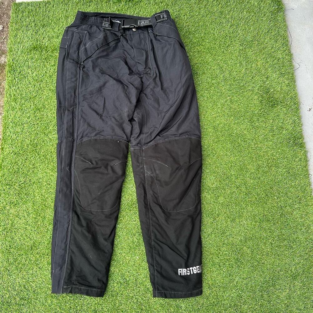 First Gear Racing Motorcycle Motocross Pants Mens Size 34 Hypertex Padded Black‎